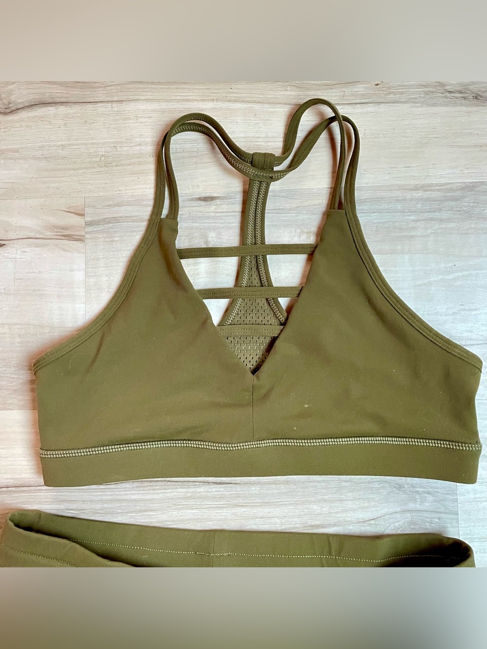 ZYIA Olive Green Track Joggers with Drawstring Waist Active set - Picture 2 of 16
